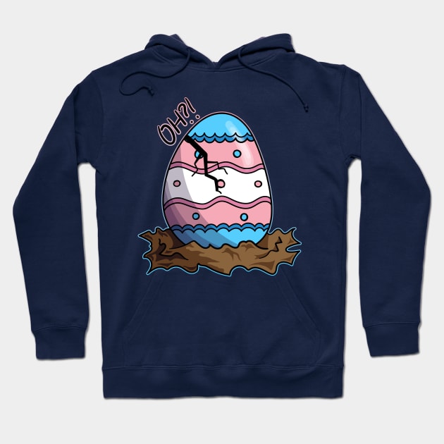 Cute Transgender Flag Hatching Easter Egg Hoodie by FatCatSwagger